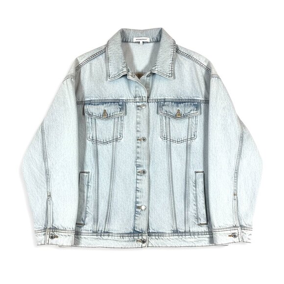WeWoreWhat Oversized Denim Jean Jacket Light Wash Women’s Size M - Picture 1 of 6